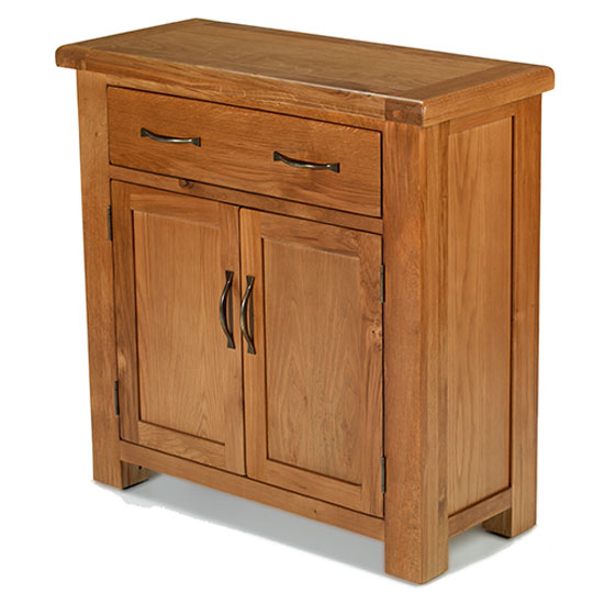 Read more about Earls wooden small sideboard in chunky solid oak