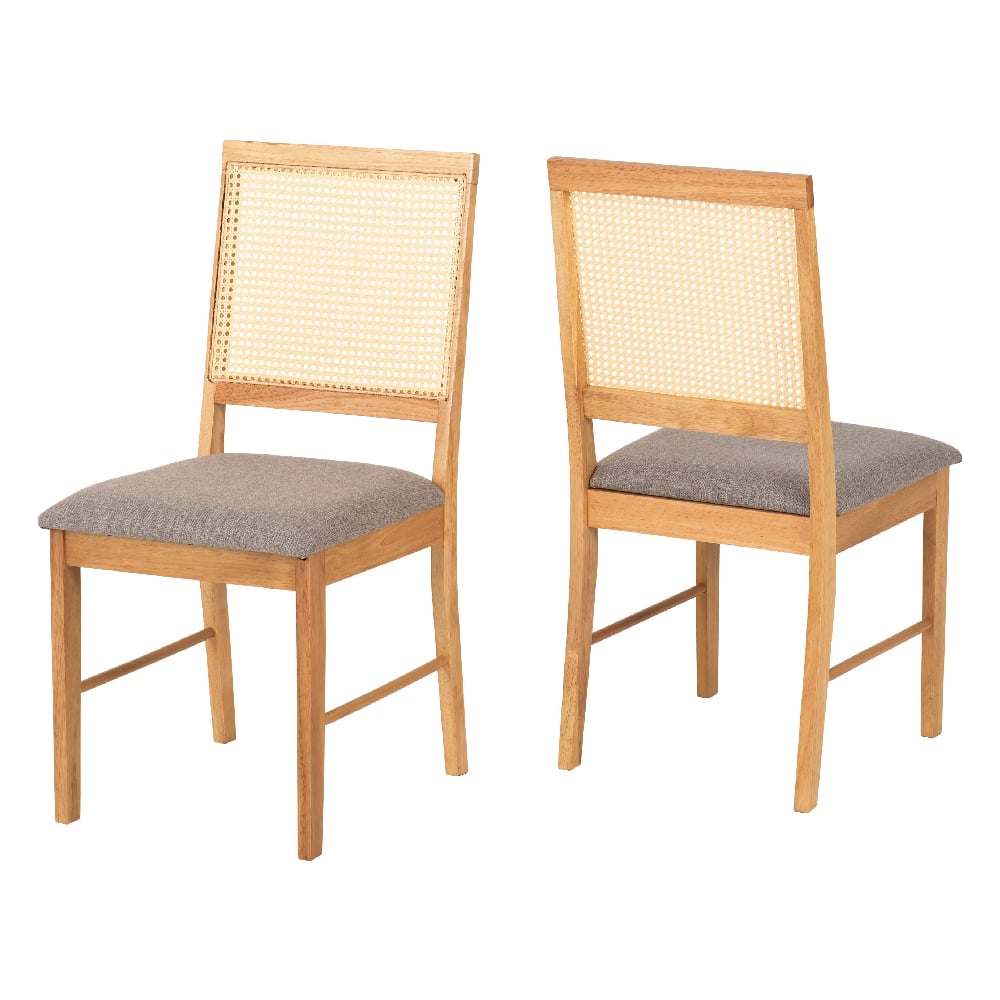Read more about Earville oak and grey wooden dining chairs in pair
