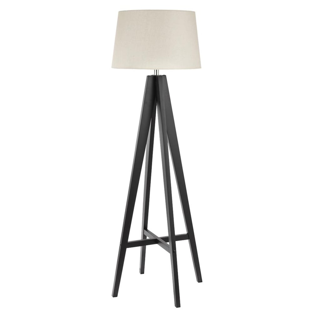 Read more about Easel cream fabric shade floor lamp with dark wood base