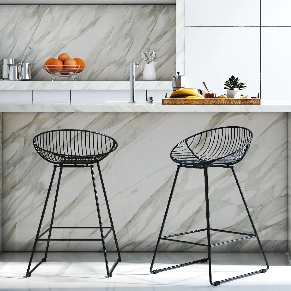 Read more about Eastlake black metal bar chairs in pair
