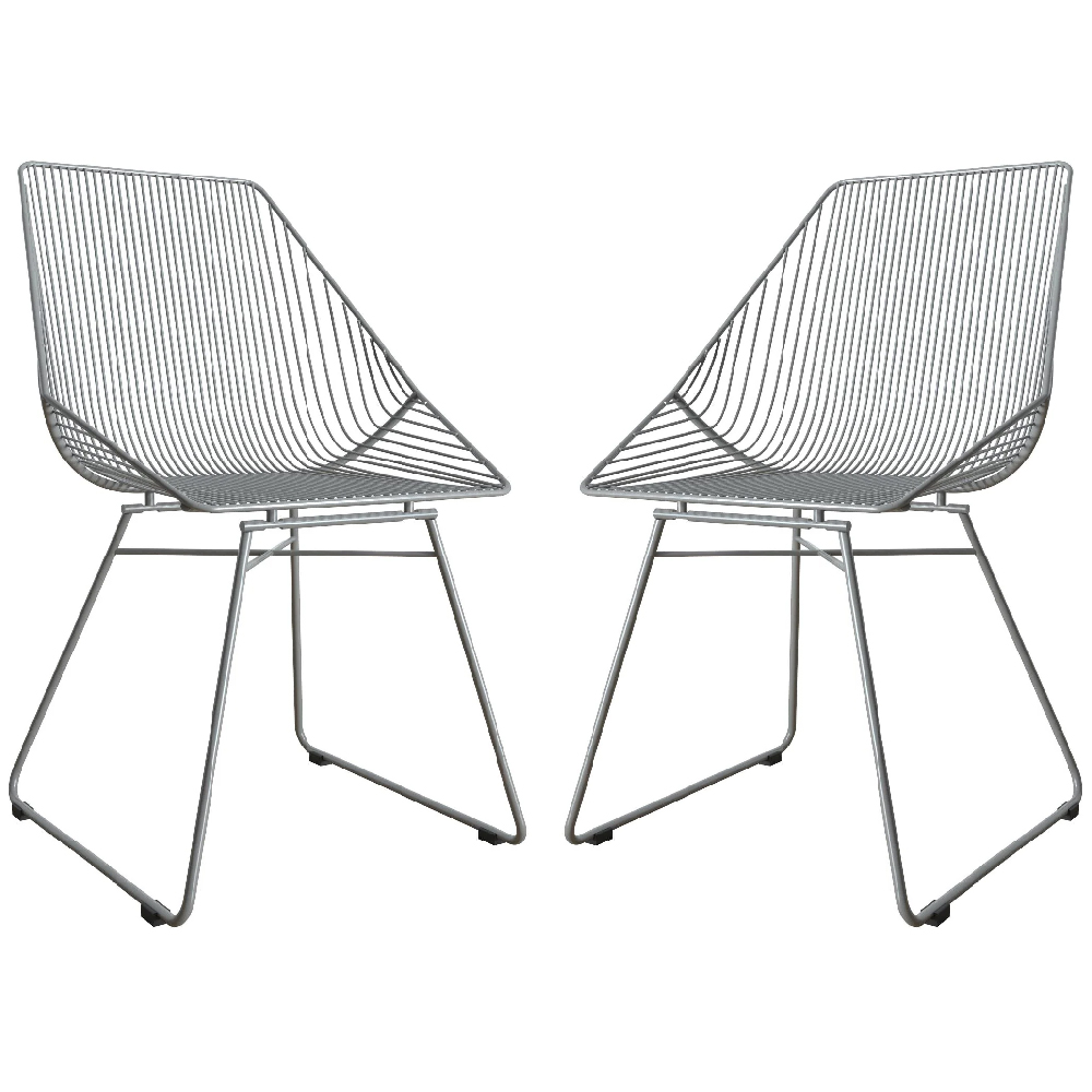 Read more about Eastlake grey metal bistro dining chairs in pair