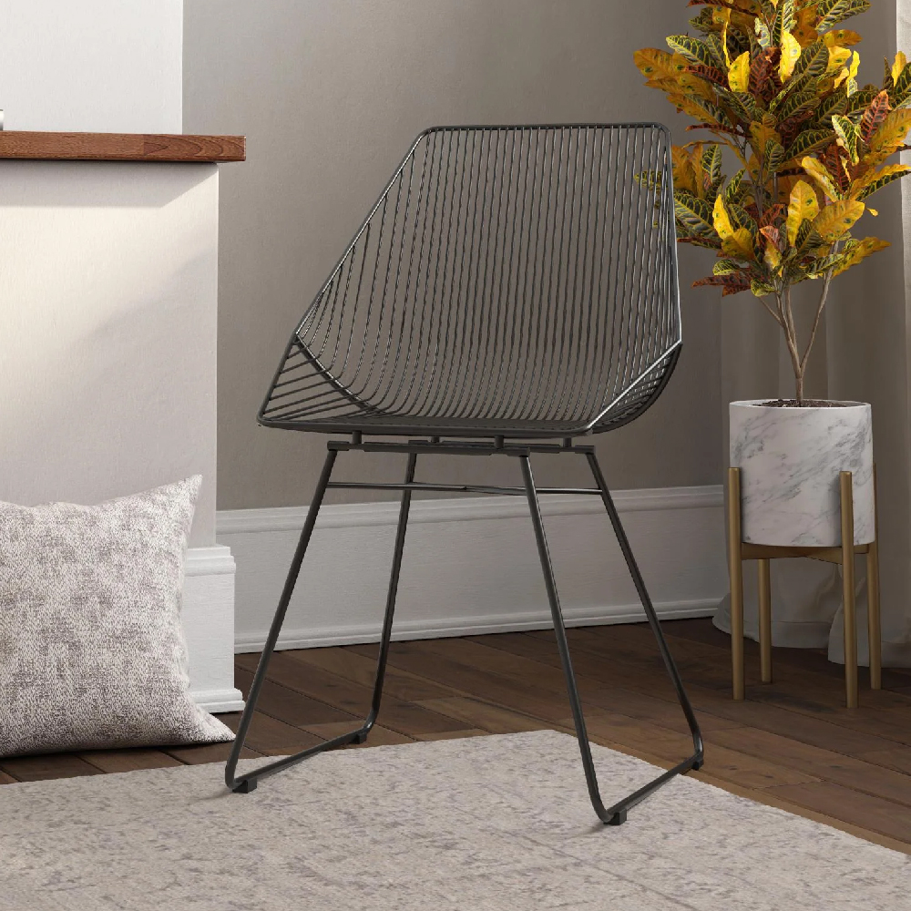 Read more about Eastlake metal bistro dining chair in black