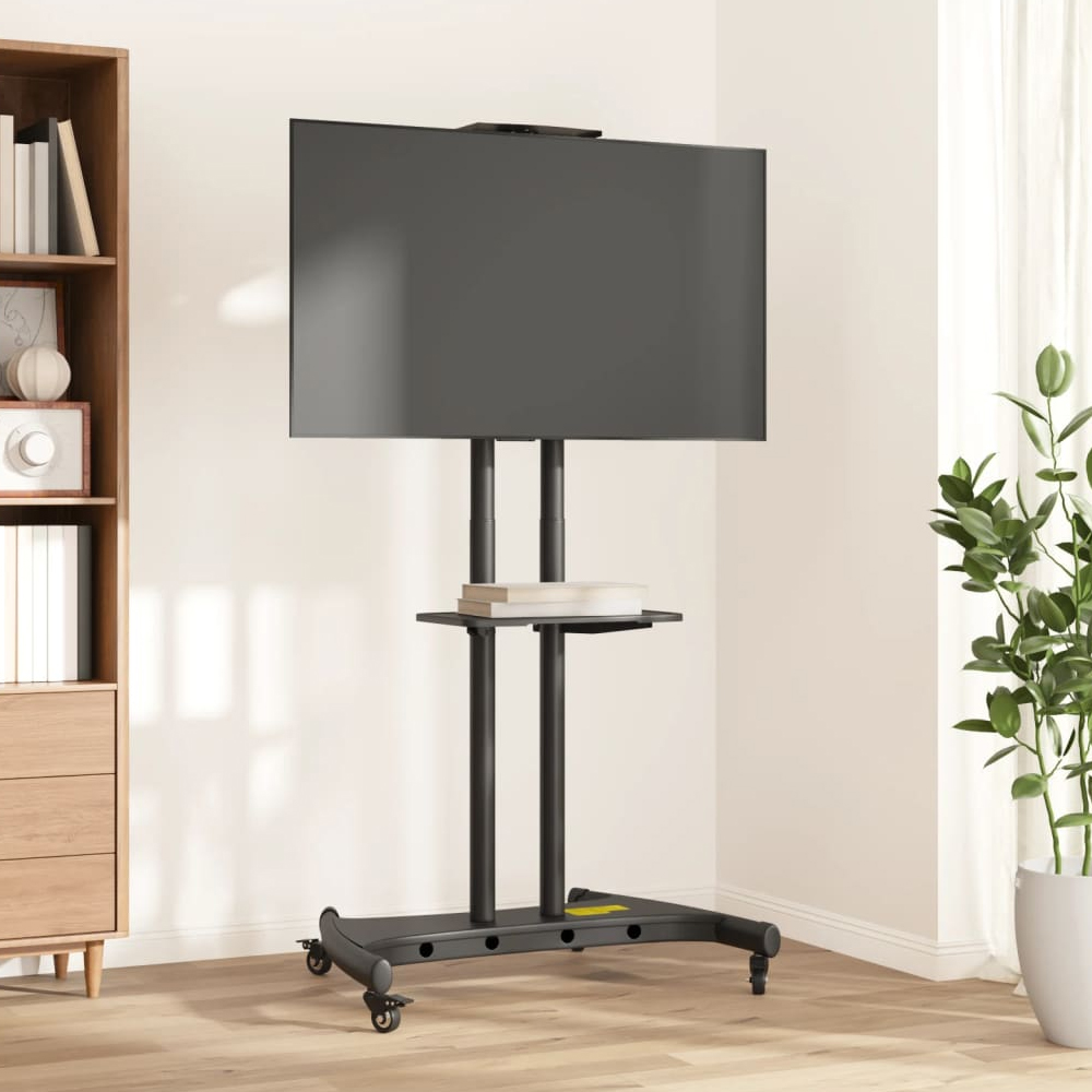 Easton Large Steel TV Wall Mount Bracket With Wheels In Black