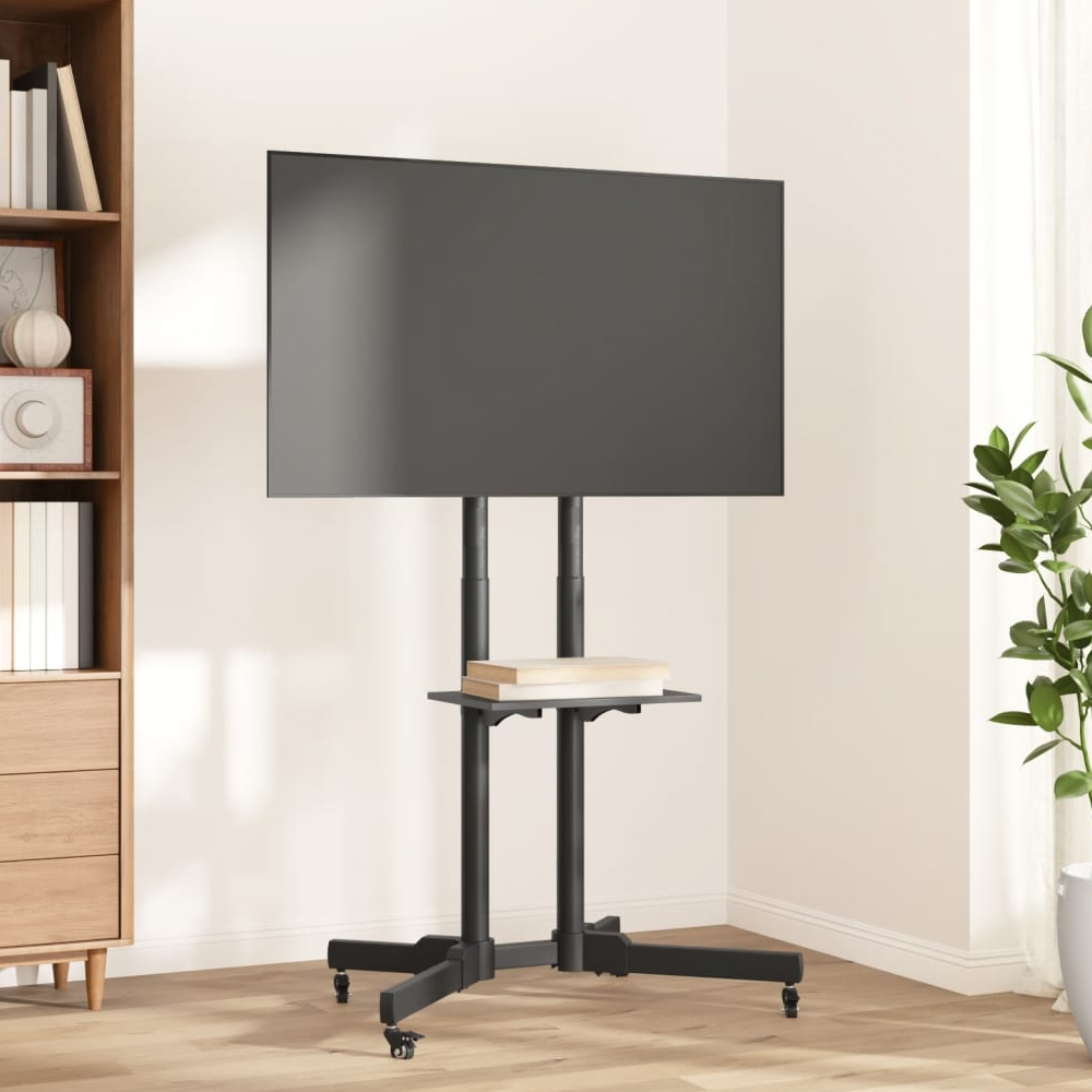 Easton Small Steel TV Wall Mount Bracket With Wheels In Black