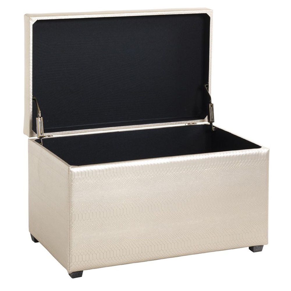 Eastroy Fabric Storage Ottoman In Matte Gold