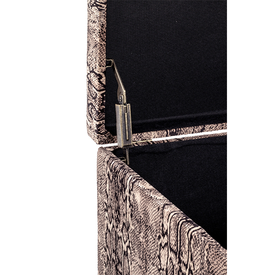 Eastroy Fabric Upholstered Storage Ottoman In Snake Print