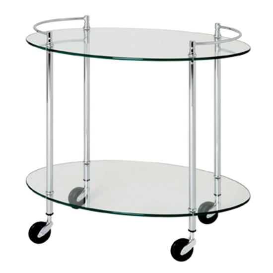 Read more about Eauclaire oval glass shelves serving trolley in chrome