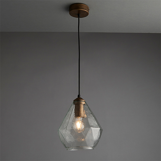 Photo of Ebbe glass shade ceiling pendant light in clear