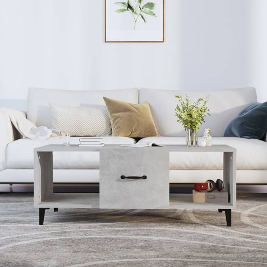 Read more about Ebco wooden coffee table with 1 door in concrete effect