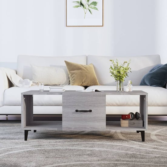 Ebco Wooden Coffee Table With 1 Door In Grey Sonoma Oak