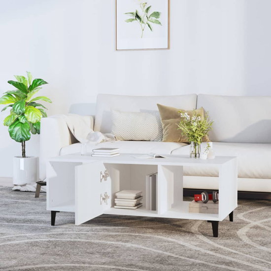 Ebco Wooden Coffee Table With 1 Door In White