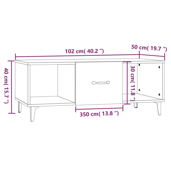 Ebco Wooden Coffee Table With 1 Door In White