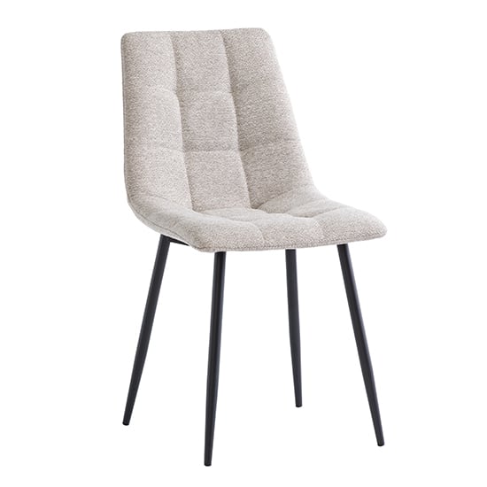 Product photograph of Ebele Fabric Dining Chair In Linen With Black Legs from Furniture in Fashion