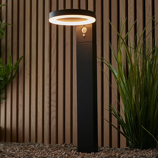 Product photograph of Ebro Led Pir Outdoor Post Photocell In Textured Black from Furniture in Fashion