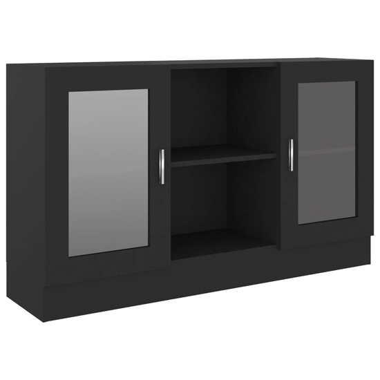 Ebru Wooden Display Cabinet With 2 Doors In Black