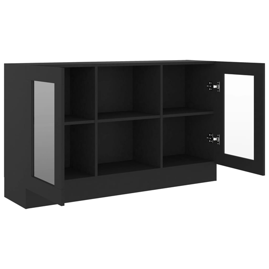 Ebru Wooden Display Cabinet With 2 Doors In Black