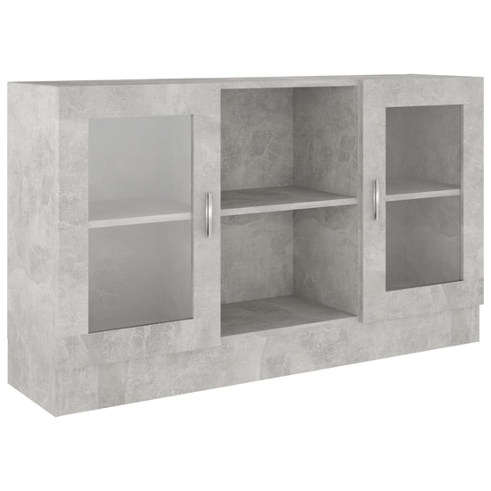 Ebru Wooden Display Cabinet With 2 Doors In Concrete Effect