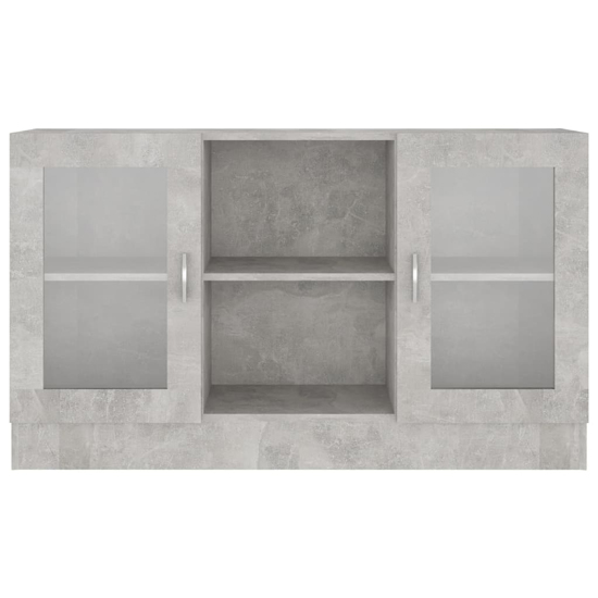 Ebru Wooden Display Cabinet With 2 Doors In Concrete Effect