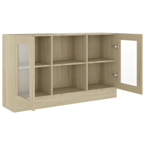 Ebru Wooden Display Cabinet With 2 Doors In Sonoma Oak
