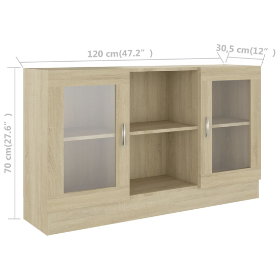 Ebru Wooden Display Cabinet With 2 Doors In Sonoma Oak