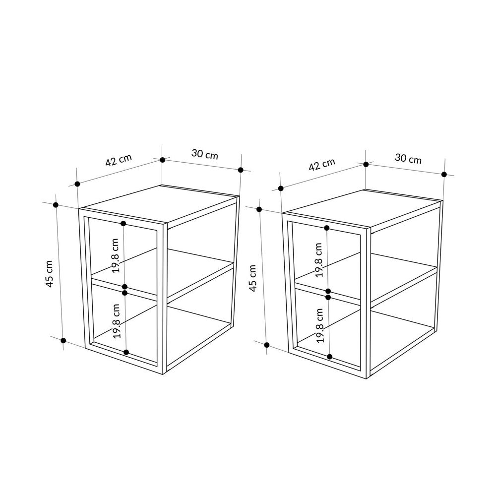 Echo Wooden Set of 2 Side Table in Light Mocha