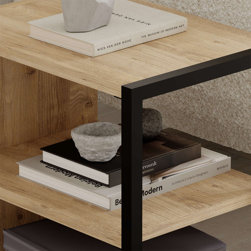Echo Wooden Set of 2 Side Table in Sapphire Oak