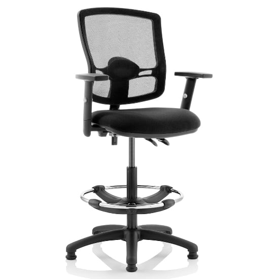 Photo of Eclipse black deluxe office chair with arms and rise kit