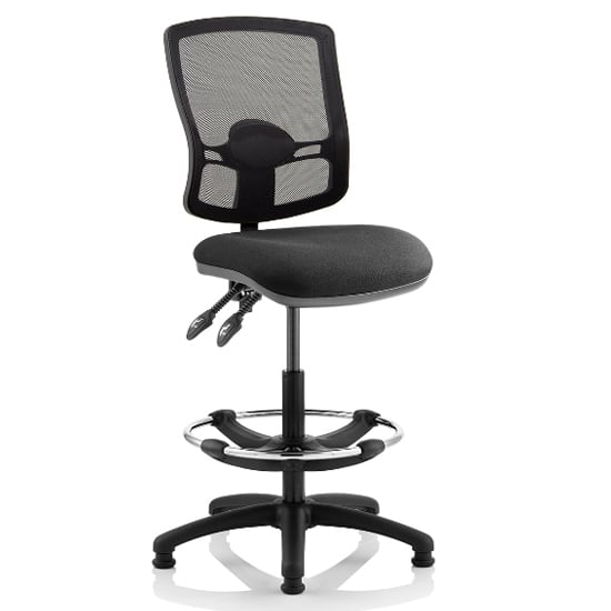 Photo of Eclipse black deluxe office chair with no arms and rise kit