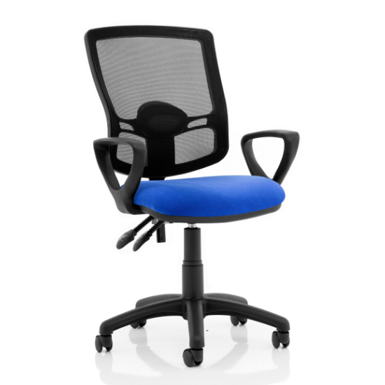 Product photograph of Eclipse Blue Deluxe Office Chair With Loop Arms from Furniture in Fashion