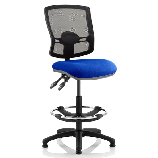Eclipse Blue Deluxe Office Chair With No Arms And Rise Kit