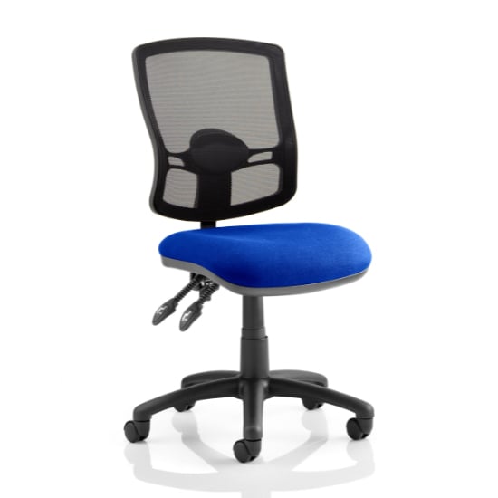 Eclipse Blue Deluxe Office Chair With No Arms