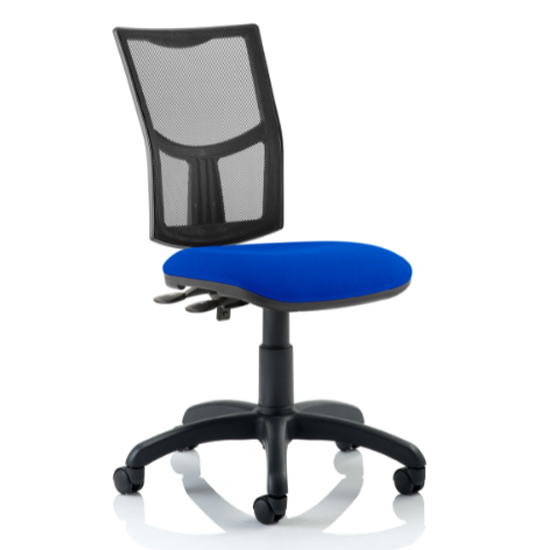 Product photograph of Eclipse Blue Mesh Back Office Chair With No Arms from Furniture in Fashion