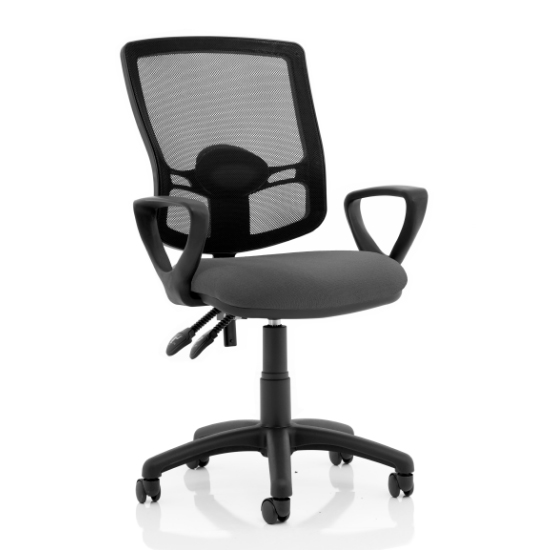 Photo of Eclipse charcoal deluxe office chair with loop arms