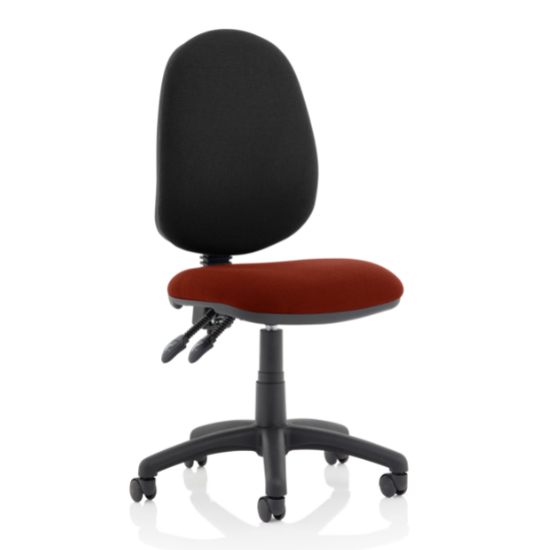 Product photograph of Eclipse Ii Black Back Office Chair In Ginseng Chilli No Arms from Furniture in Fashion