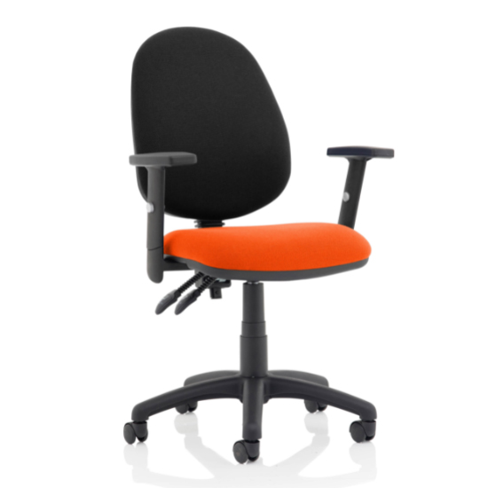 Photo of Eclipse ii black back office chair in red and adjustable arms