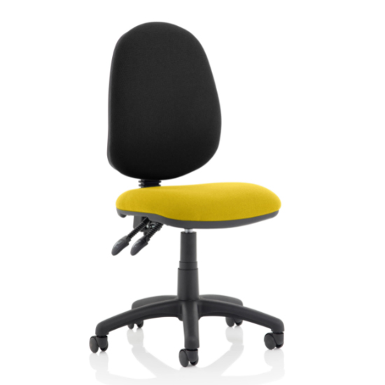 Photo of Eclipse ii black back office chair in senna yellow no arms