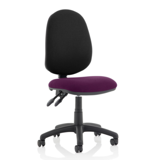 Product photograph of Eclipse Ii Black Back Office Chair In Tansy Purple No Arms from Furniture in Fashion