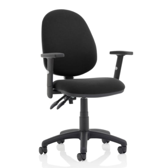 Product photograph of Eclipse Ii Fabric Office Chair In Black With Adjustable Arms from Furniture in Fashion