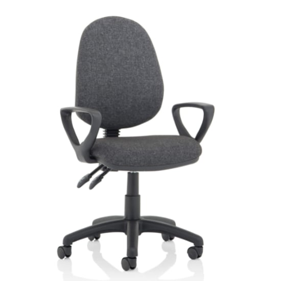 Eclipse II Fabric Office Chair In Charcoal With Loop Arms