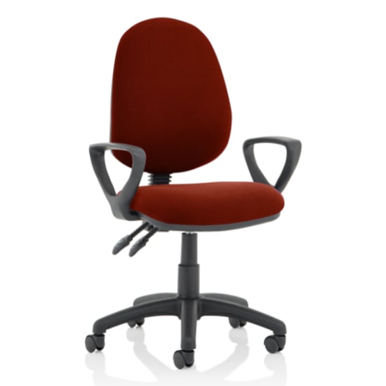 Eclipse II Fabric Office Chair In Ginseng Chilli With Loop Arms