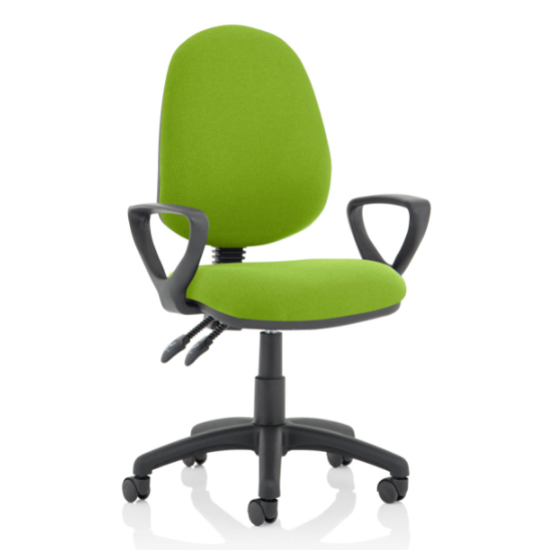 Eclipse II Fabric Office Chair In Myrrh Green With Loop Arms