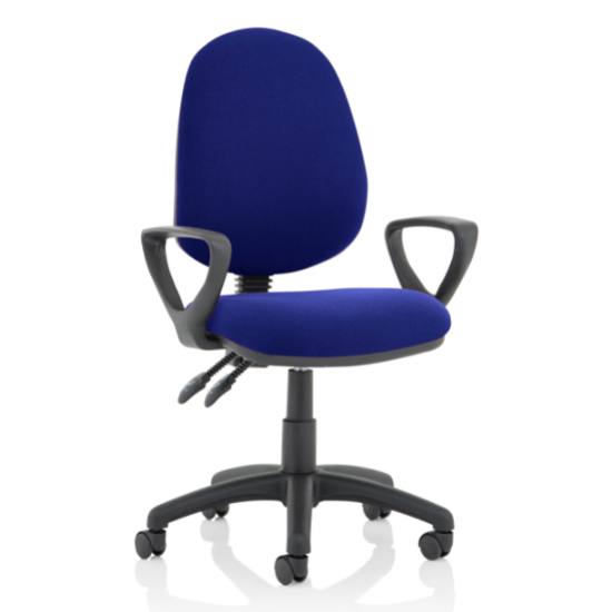 Eclipse II Fabric Office Chair In Stevia Blue With Loop Arms