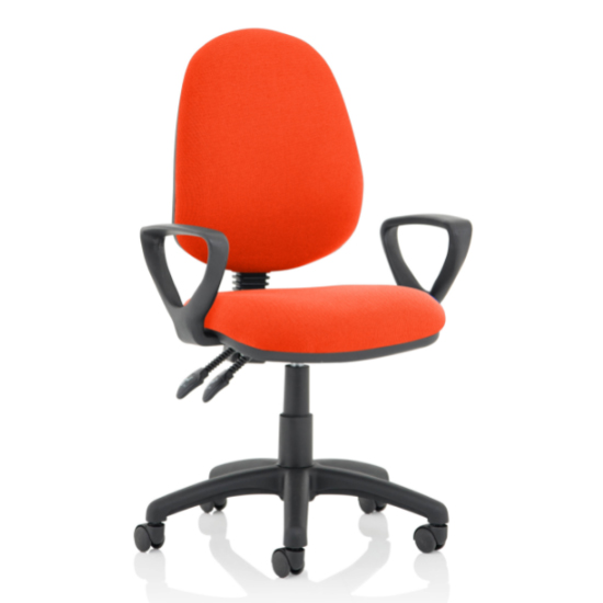 Product photograph of Eclipse Ii Fabric Office Chair In Tabasco Red With Loop Arms from Furniture in Fashion