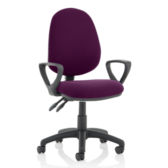 Photo of Eclipse ii fabric office chair in tansy purple with loop arms