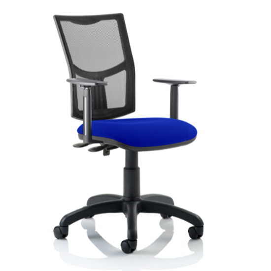 Photo of Eclipse ii mesh back office chair in blue and adjustable arms