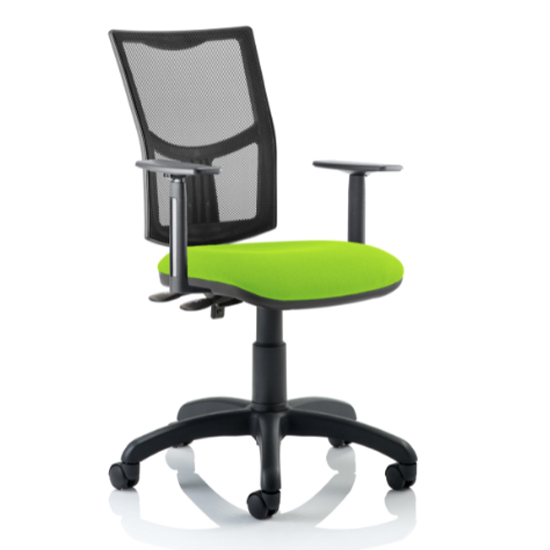 Photo of Eclipse ii mesh back office chair in green and adjustable arms