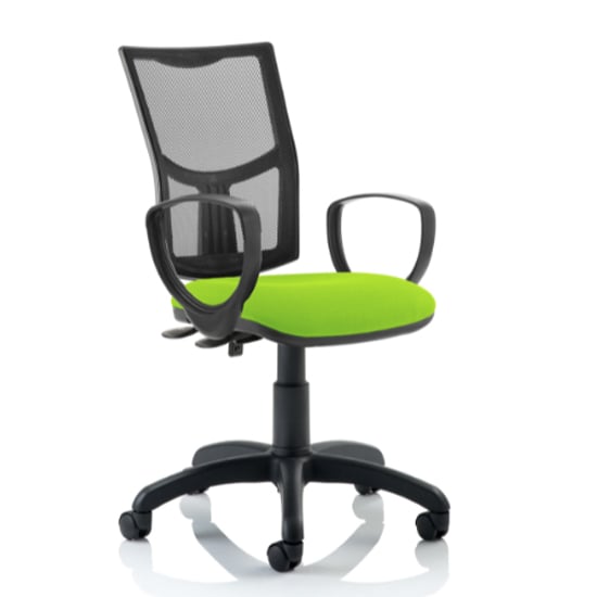 Eclipse II Mesh Back Office Chair In Green With Loop Arms