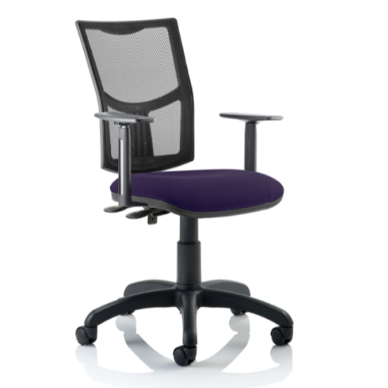 Photo of Eclipse ii mesh back office chair in purple and adjustable arms