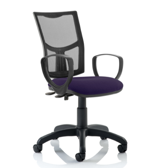 Photo of Eclipse ii mesh back office chair in purple with loop arms