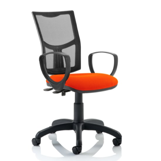 Eclipse II Mesh Back Office Chair In Red With Loop Arms